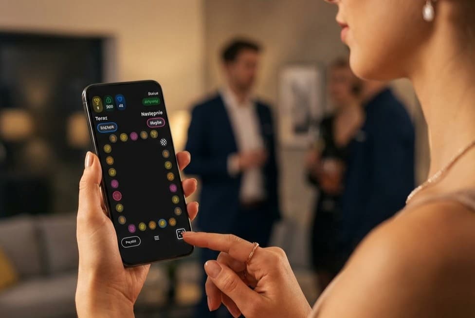 Rzut kostką w HeatApp i gra przy stole